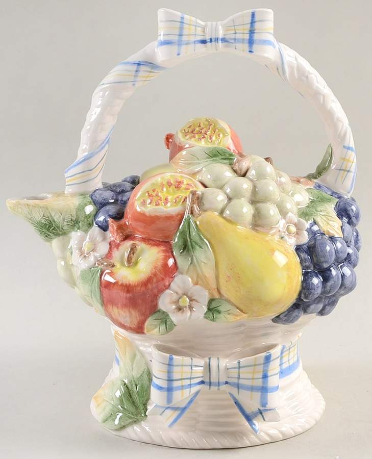Summer Fruit Basket Teapot & Lid by Fitz and Floyd-1