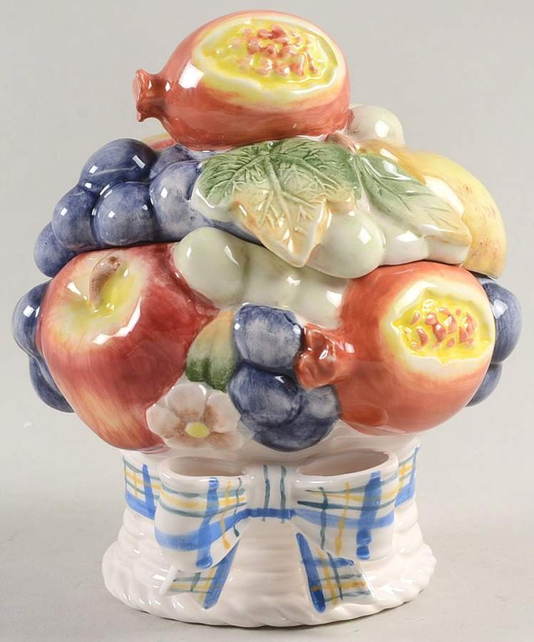 Summer Fruit Basket Sugar Bowl & Lid by Fitz & Floyd-1