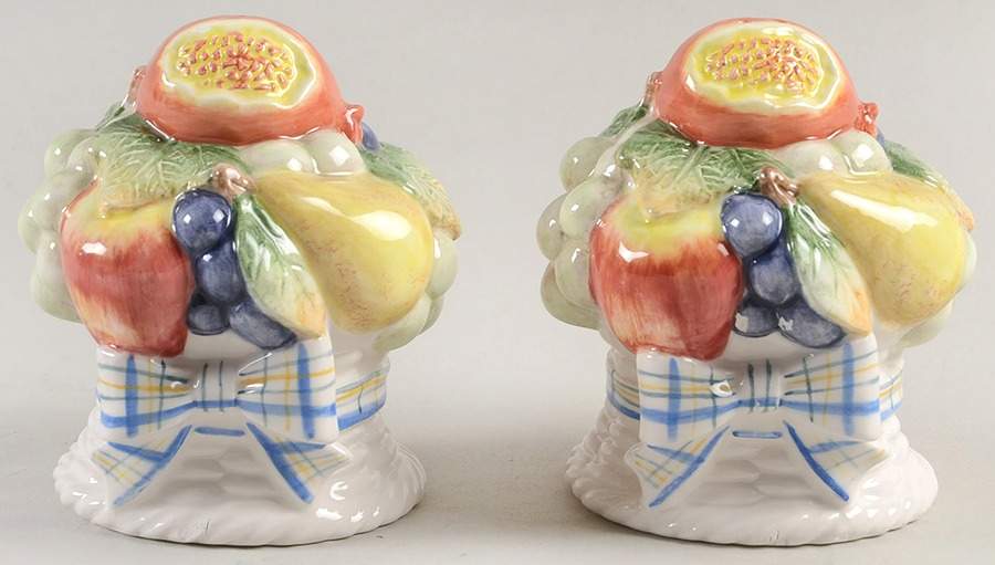 Summer Fruit Basket Salt & Pepper Set by Fitz & Floyd-1