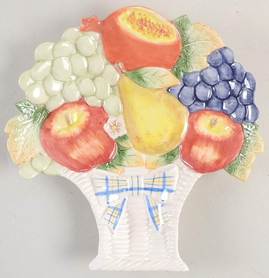 Summer Fruit Basket Canape Plate by Fitz & Floyd-1