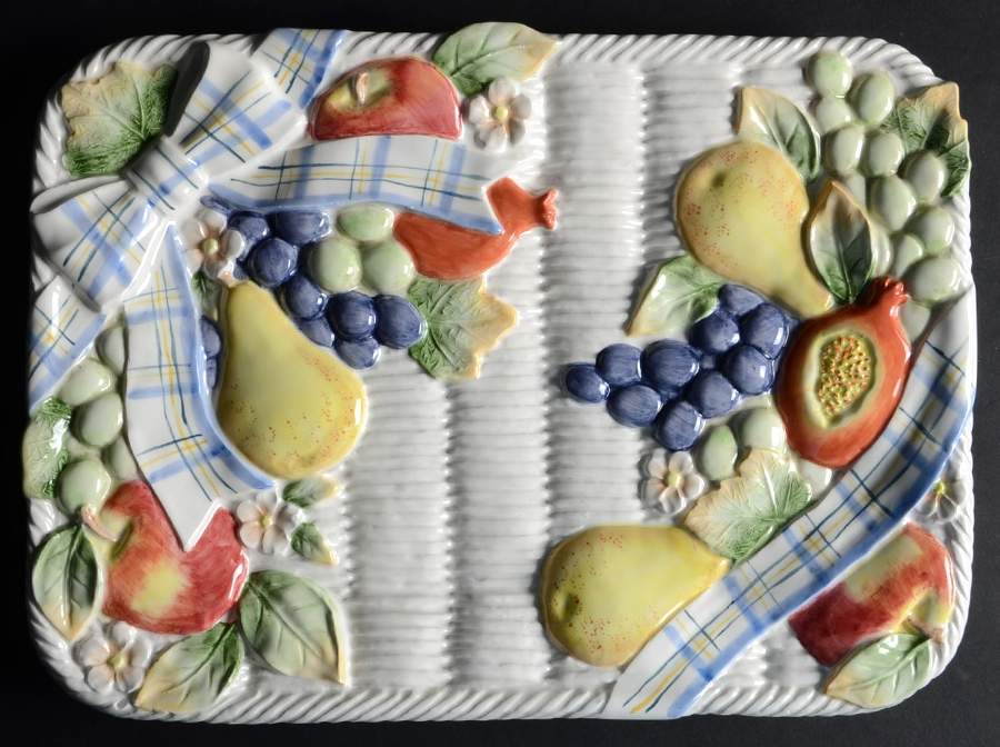 Summer Fruit Basket 13" Rectangular Serving Platter by Fitz & Floyd-1