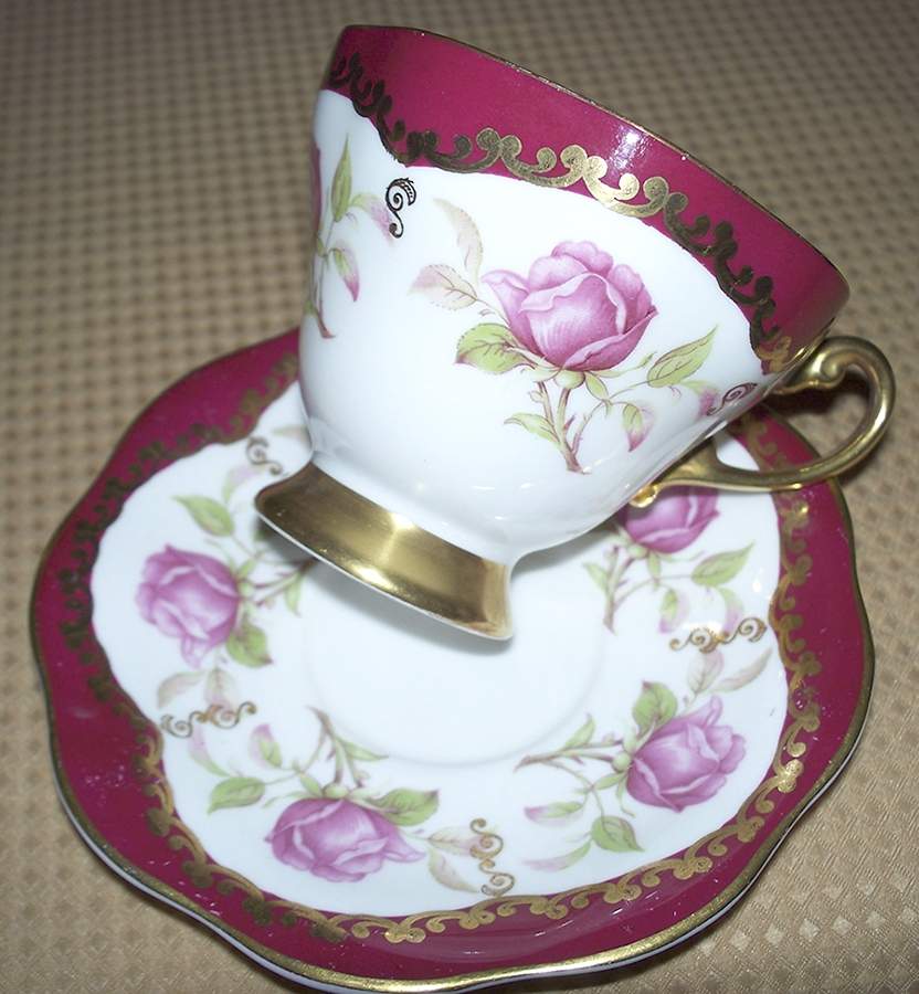 7637 Footed Cup & Saucer Set by Foley-1