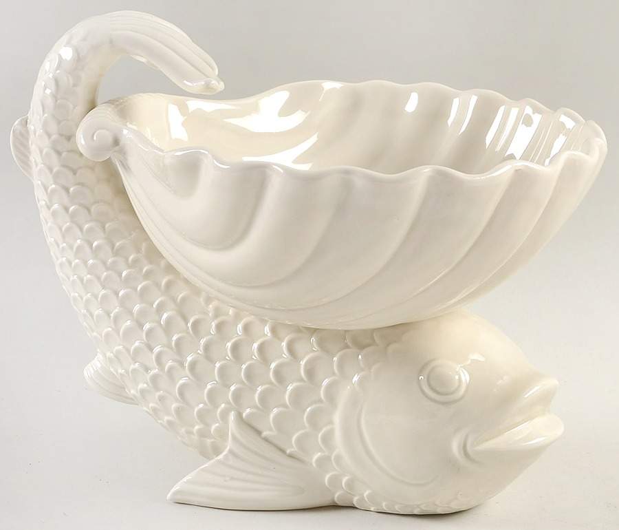 Shell with Fish (Giftware) Large Shell Shaped Dish by Fitz & Floyd-1