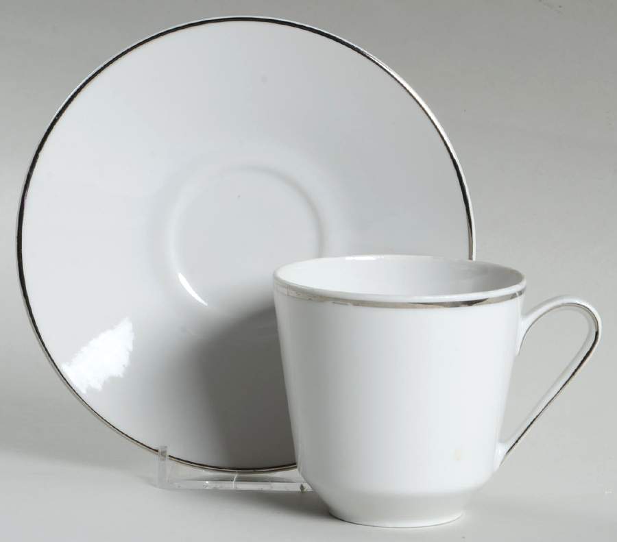 Silver Stream Flat Cup & Saucer Set by Friedrich Kaestner-1