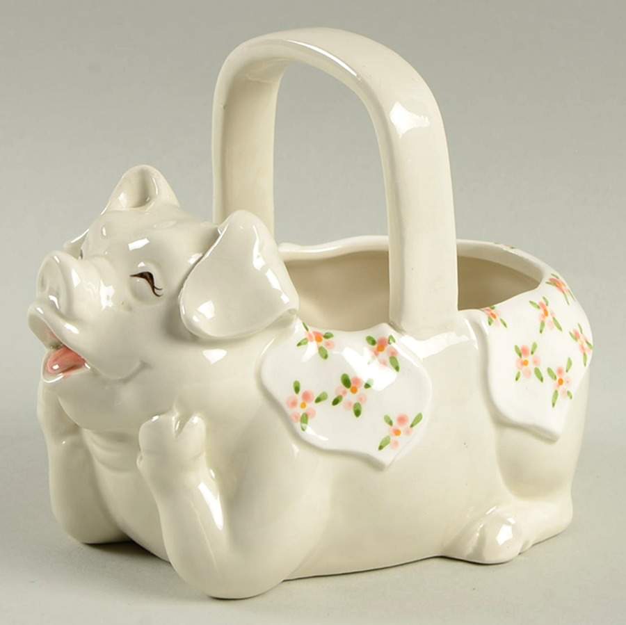 Pigs Small Basket by Fitz & Floyd-1
