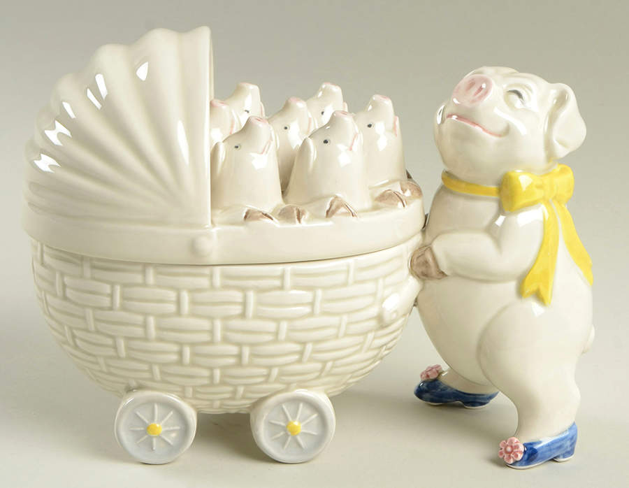 Pigs Candy Box & Lid by Fitz & Floyd-1