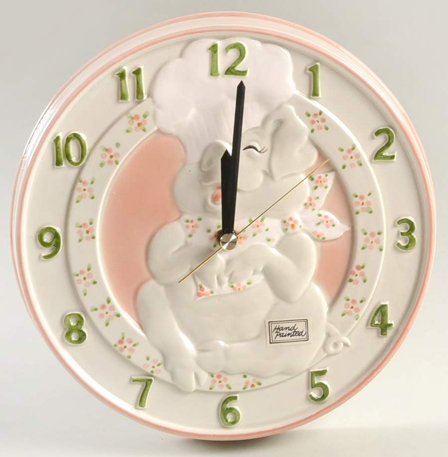 Pigs Hanging Wall Clock by Fitz & Floyd-1