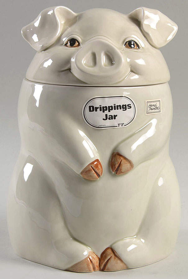 Pigs Drip Jar w/ Lid & Strainer by Fitz & Floyd-1