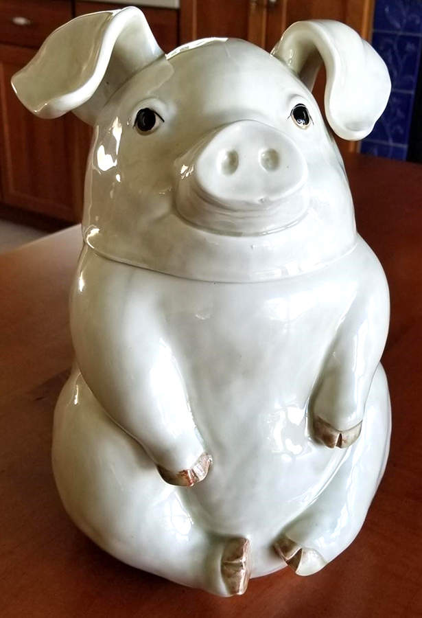 Pigs Cookie Jar & Lid by Fitz & Floyd-1