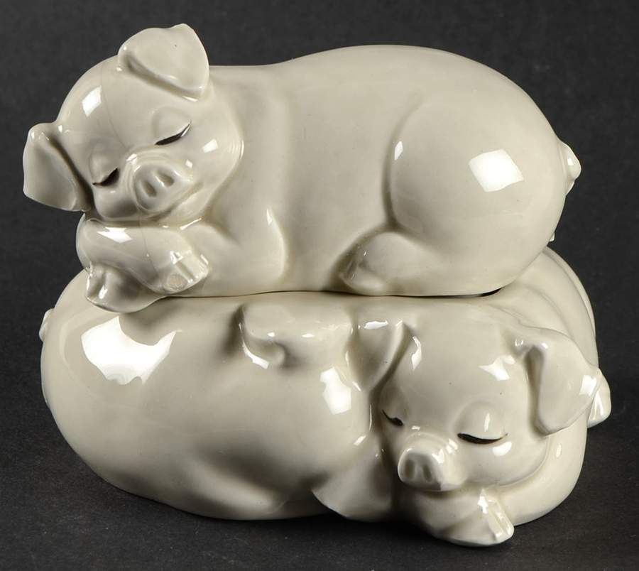 Pigs Sugar Bowl & Lid by Fitz & Floyd-1