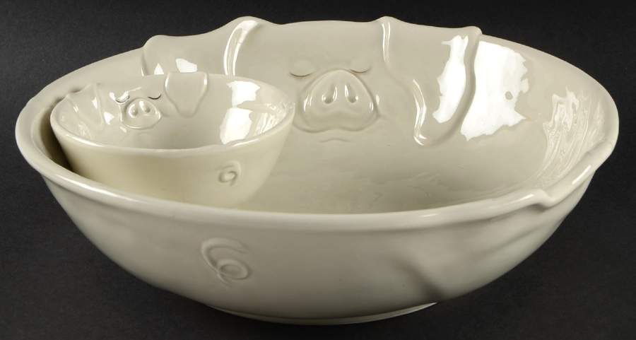 Pigs 1 Piece Chip & Dip by Fitz & Floyd-1