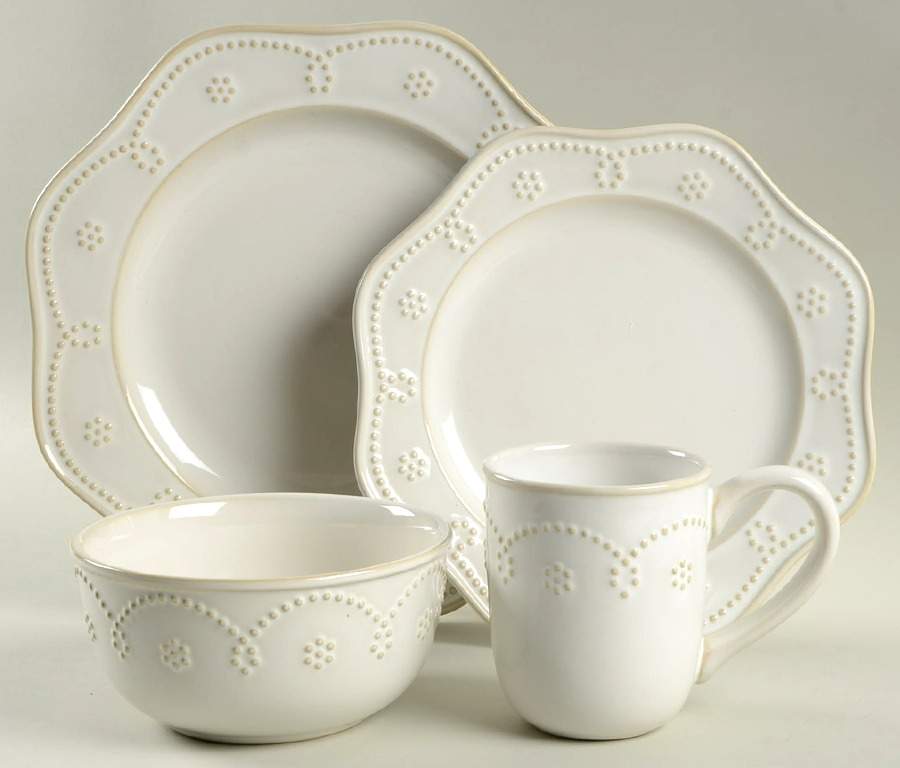 Fontinella White 4 Piece Place Setting by Food Network-1