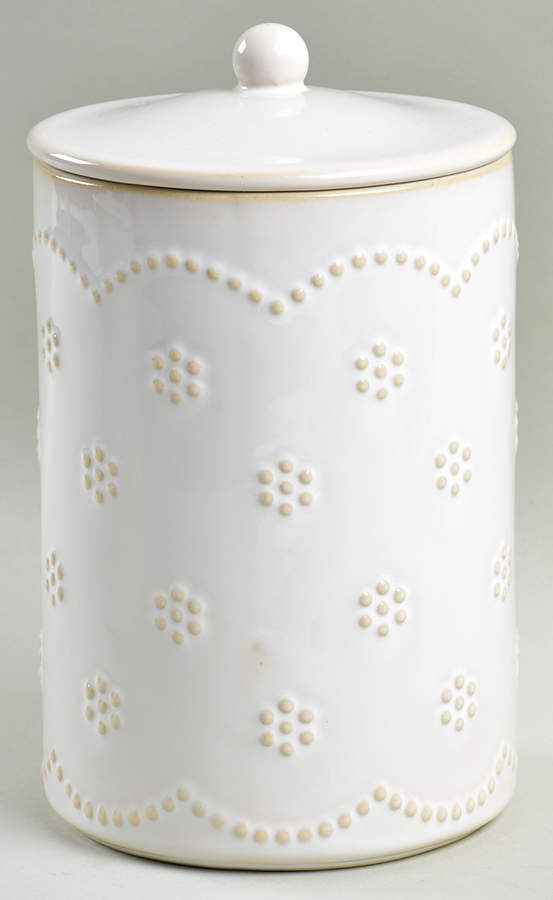 Fontinella White Large Canister & Lid by Food Network-1