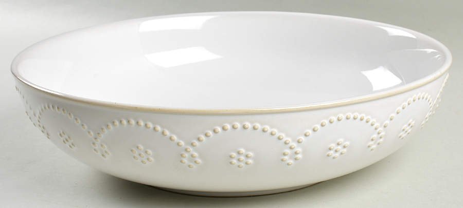Fontinella White 12" Pasta Serving Bowl by Food Network-1