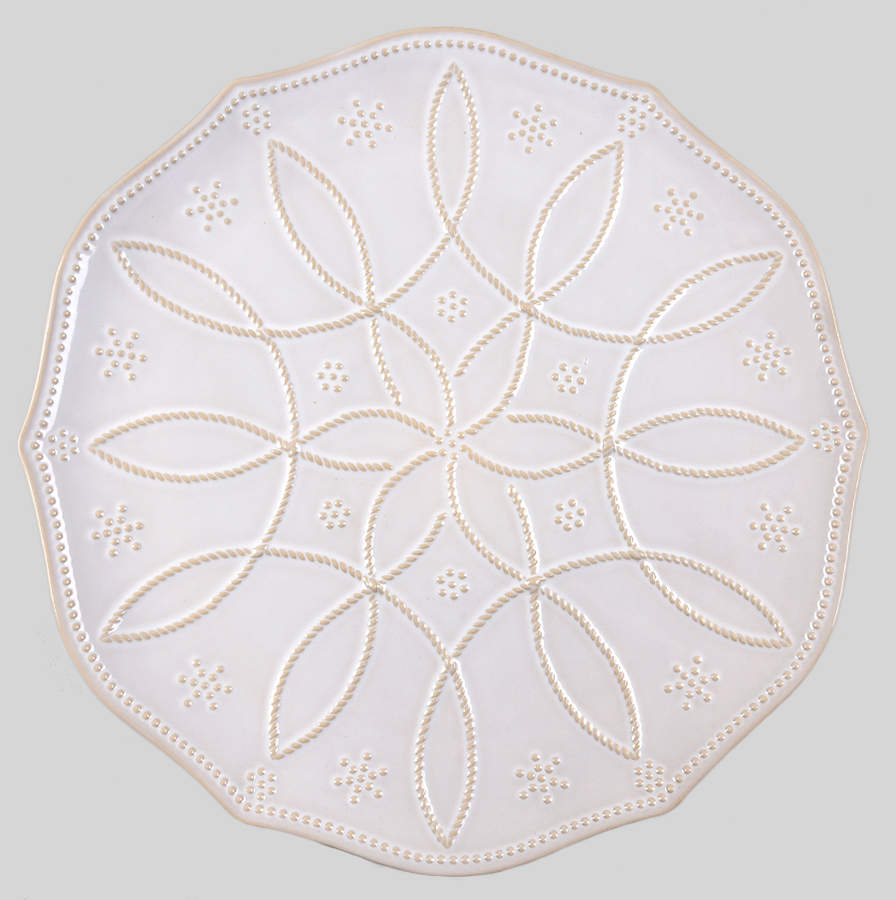 Fontinella White 14" Chop Plate (Round Platter) by Food Network-1