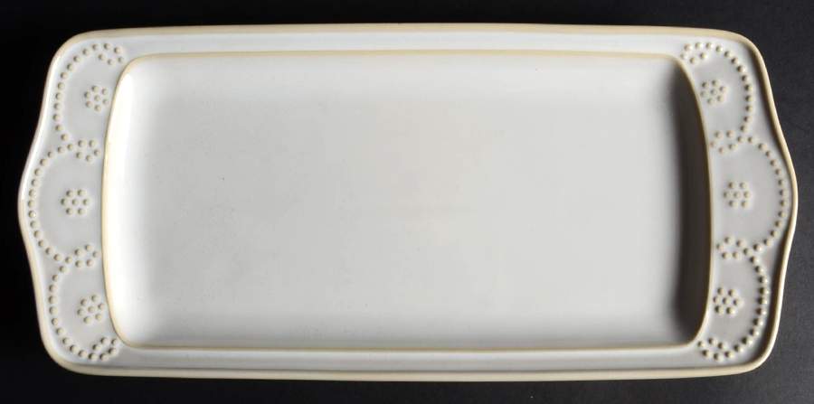 Fontinella White 13" Rectangular Serving Platter by Food Network-1