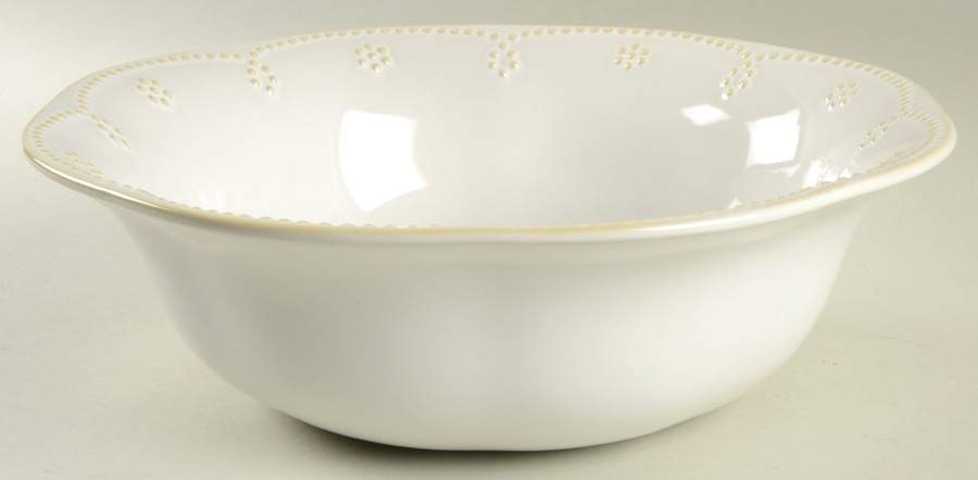 Fontinella White 12" Round Serving Bowl by Food Network-1