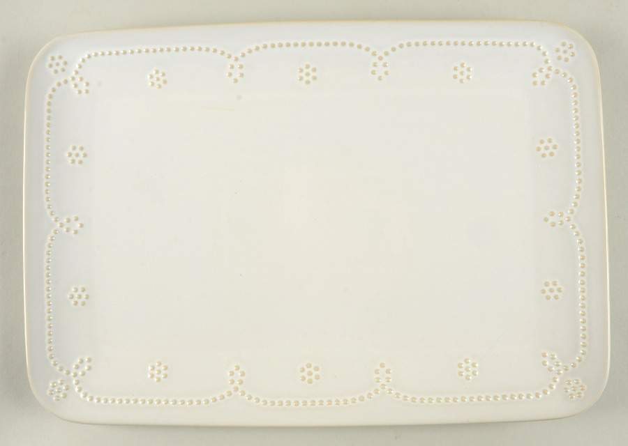 Fontinella White 16" Rectangular Serving Platter by Food Network-1