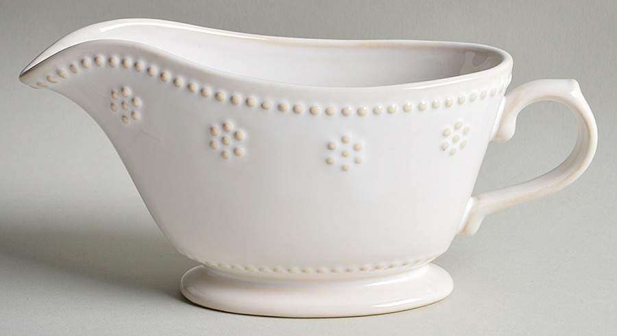 Fontinella White Gravy Boat by Food Network-1