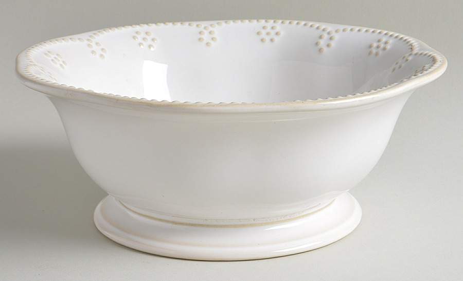 Fontinella White 9" Large Fruit Bowl by Food Network-1