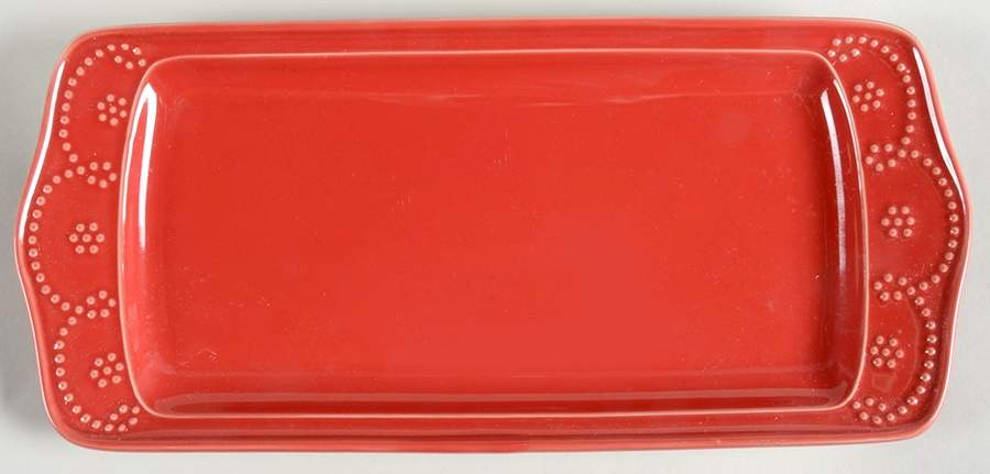 Fontinella Red 13" Rectangular Serving Platter by Food Network-1