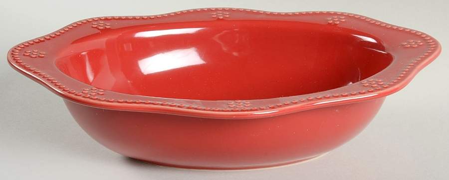 Fontinella Red 11" Oval Vegetable Bowl by Food Network-1