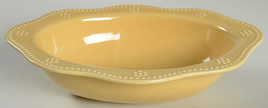 Fontinella Yellow 10" Round Vegetable Bowl by Food Network-1