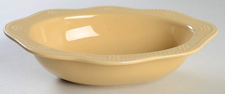 Fontinella Yellow 11" Oval Vegetable Bowl by Food Network-1