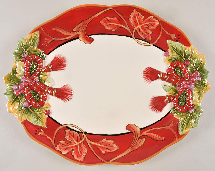 Regal Holiday 16" Oval Serving Platter by Fitz & Floyd-1
