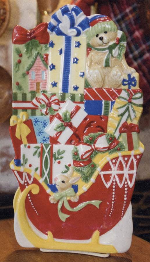 Candy Cane Santa Figural Serving Tray by Fitz & Floyd-1