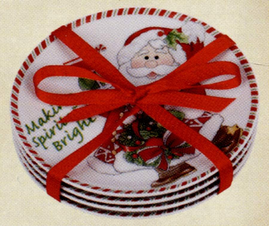 Candy Cane Santa Snack/Canape Plate by Fitz & Floyd-1