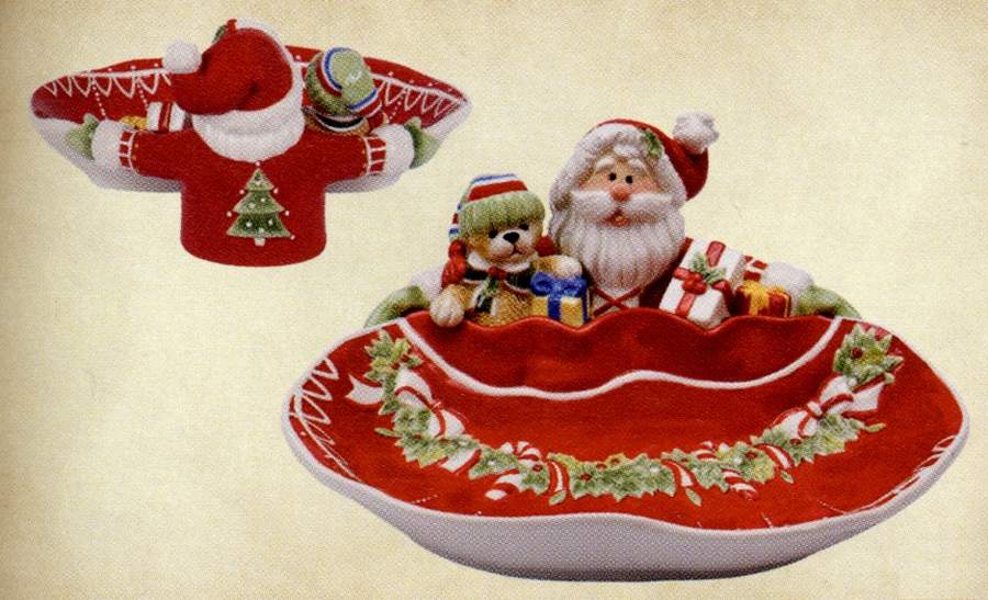 Candy Cane Santa Santa Server by Fitz & Floyd-1