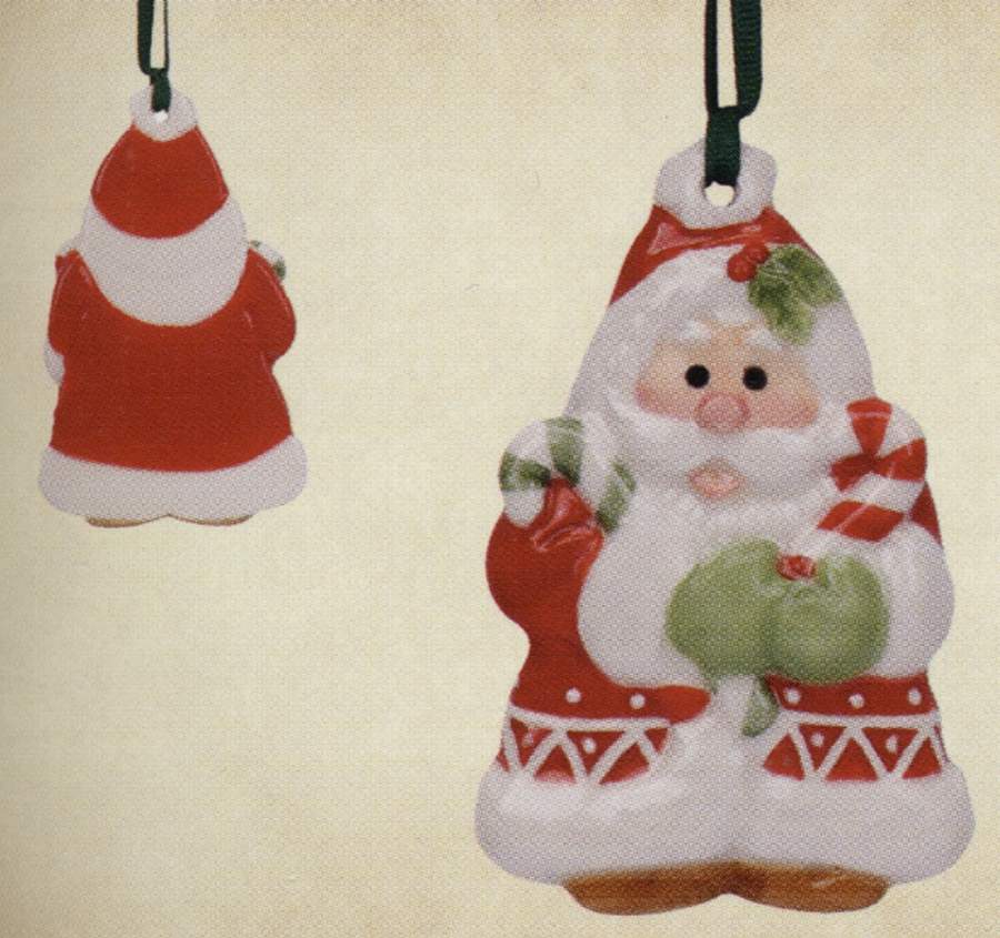 Candy Cane Santa Santa Ornament by Fitz & Floyd-1