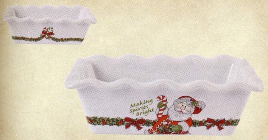 Candy Cane Santa Mini Loaf Pan by Fitz & Floyd-1