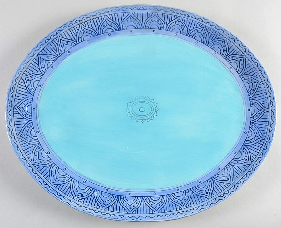 Paisley Park 17" Oval Serving Platter by Fitz & Floyd-1
