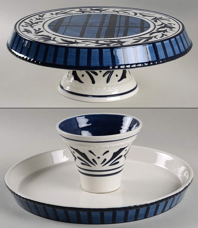Bristol 1 Pc Footed Cake Plate/Chip & Dip by Fitz & Floyd-1