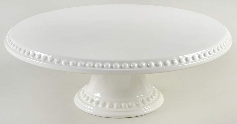 Delmar White 12" Diameter Pedestal Cake Stand by Fapor (Portugal)-1