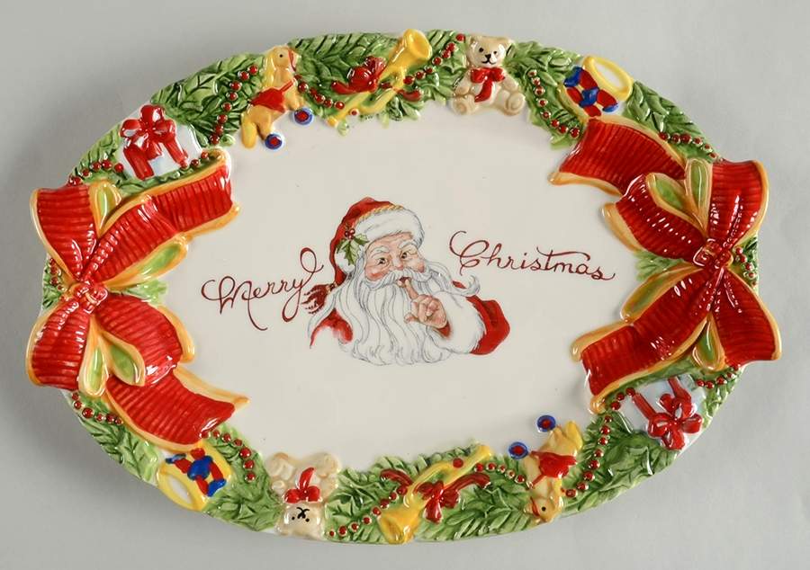 Southern Christmas 14" Oval Serving Platter by Fitz & Floyd-1