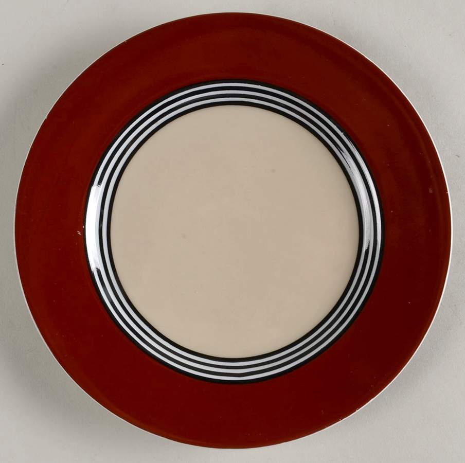 Circa Taupe and Cinnabar Salad Plate by Fitz & Floyd-1