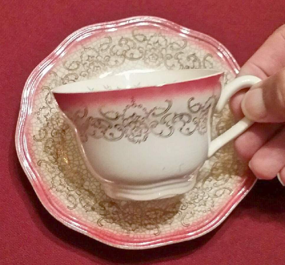 FSX189 Footed Cup & Saucer Set by French Saxon-1
