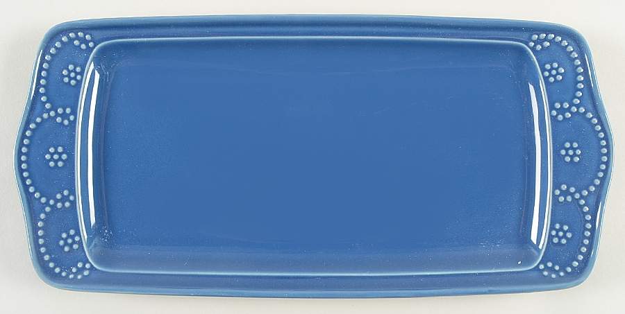 Fontinella Denim Blue 13" Rectangular Serving Platter by Food Network-1