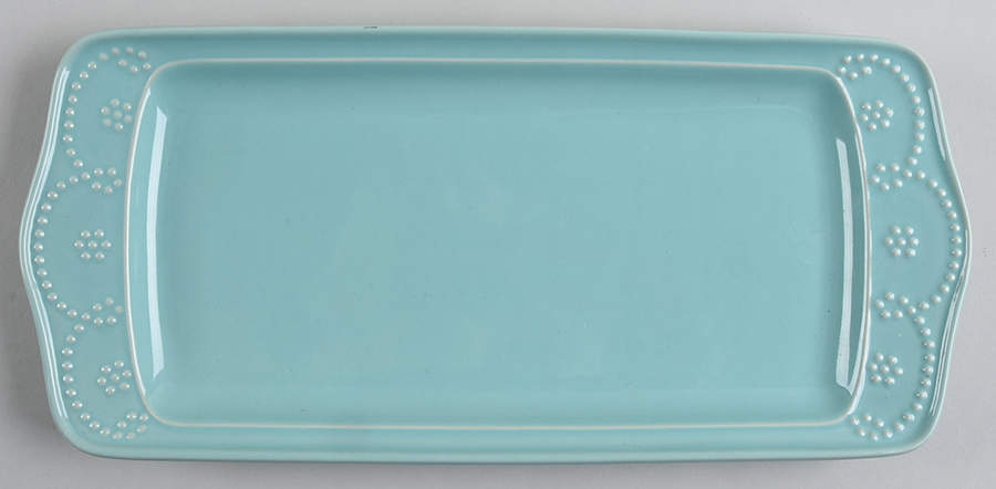 Fontinella Aqua 13" Rectangular Serving Platter by Food Network-1