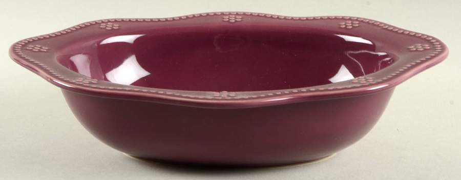 Fontinella Cranberry 11" Oval Vegetable Bowl by Food Network-1