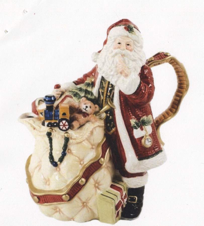 Night Before Christmas Figural Teapot & Lid by Fitz & Floyd-1