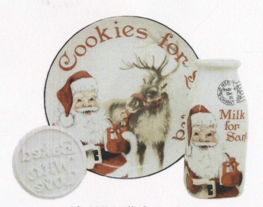 Letters To Santa Milk & Cookie Set (Plate,Milk Bottle&Cookie Press) by Fitz & Floyd-1