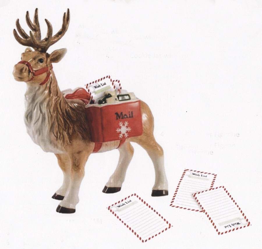Letters To Santa Reindeer Figurine by Fitz & Floyd-1