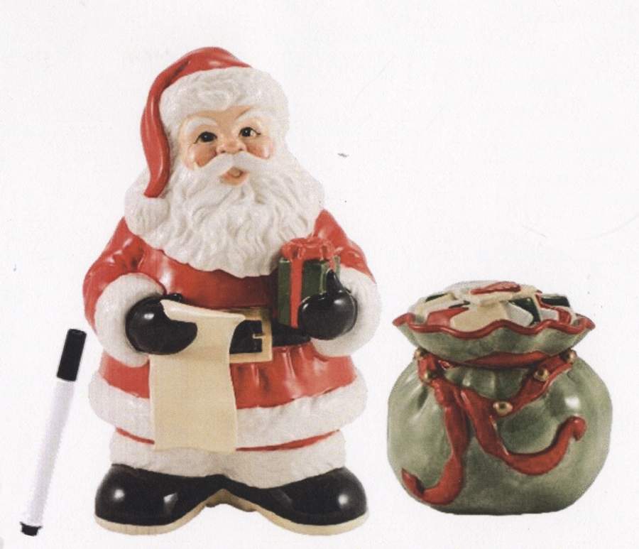Letters To Santa Figural Cookie Jar & Candy Jar Set by Fitz & Floyd-1