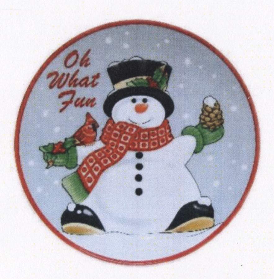 Holly Berry Snowman Snack Plate by Fitz & Floyd-1