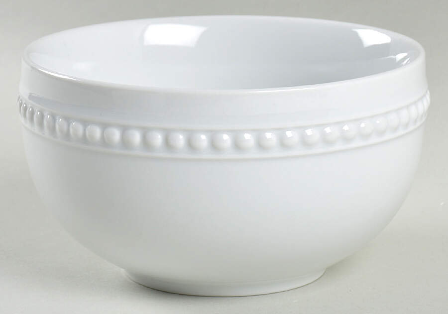 Everyday White Beaded Fruit/Dessert (Sauce) Bowl by Fitz & Floyd-1
