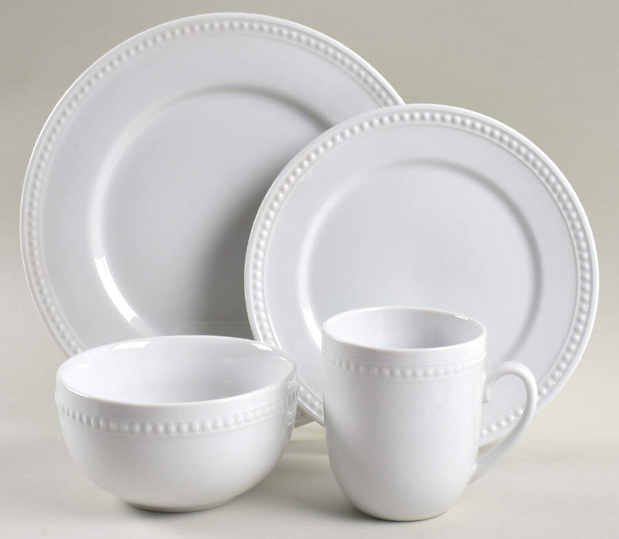 Everyday White Beaded 32 Piece Estate Set by Fitz & Floyd-1